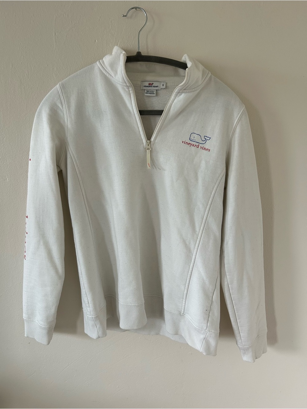 Vineyard Vines White Men's Half-Zip Pullover Sweatshirt